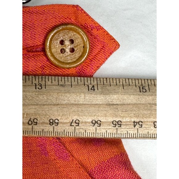 Christian Dior Ramie Blend Tropical Print Skirt sz 10 Orange - Picture 6 of 8